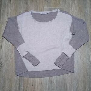 Athleta Merino Wool Frisco Sweater Beige Gray Size S Womens Color Block